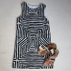 Milly Minis Black and White Sheath Dress Sleeveless Crew Neck